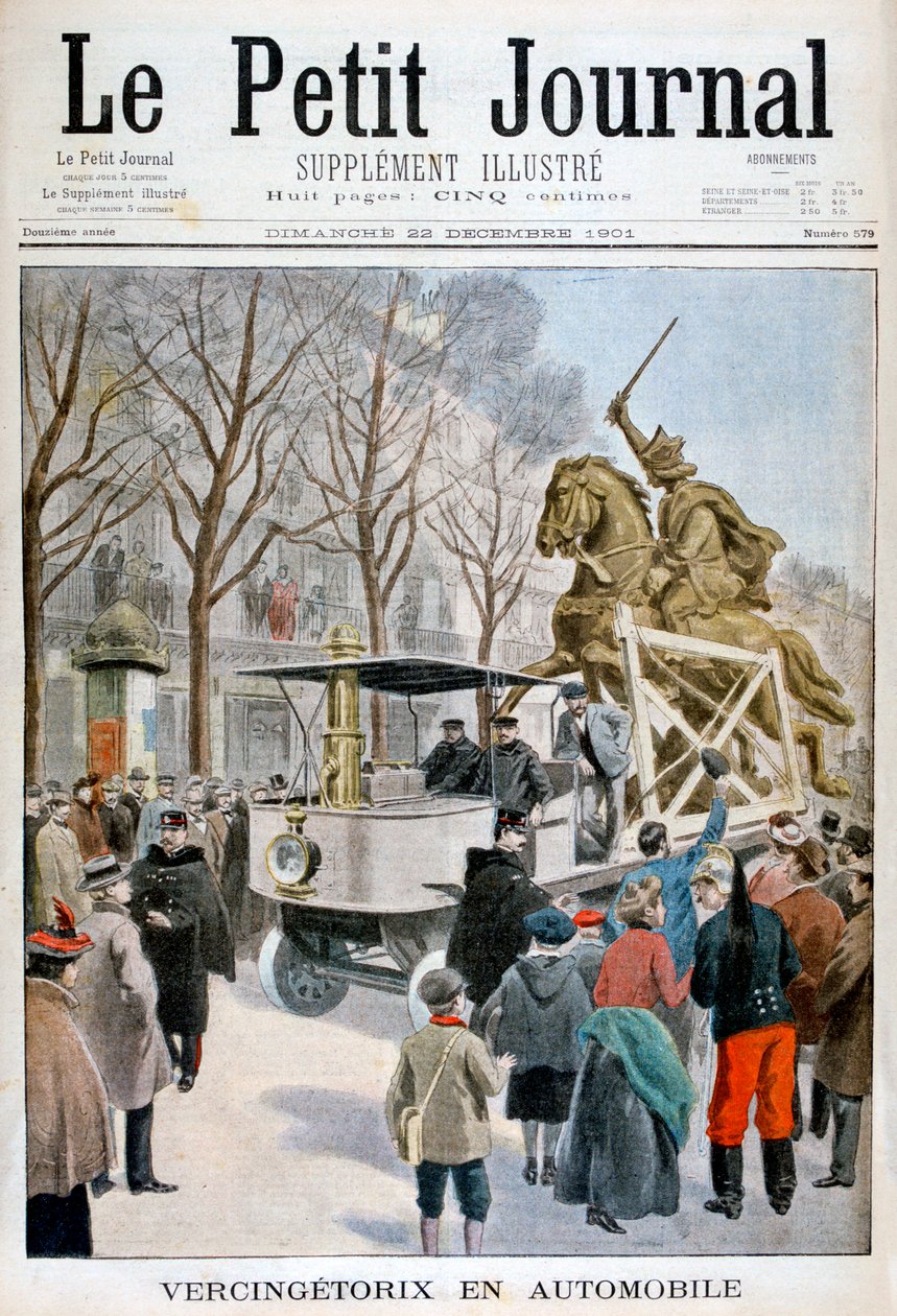 Vercingetorix雕像在运输中，法国1901 作者 不明