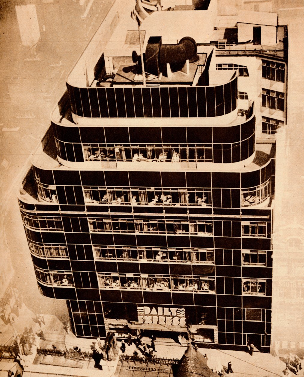钢铁，混凝土和玻璃制成现代建筑，1935年。 作者 不明