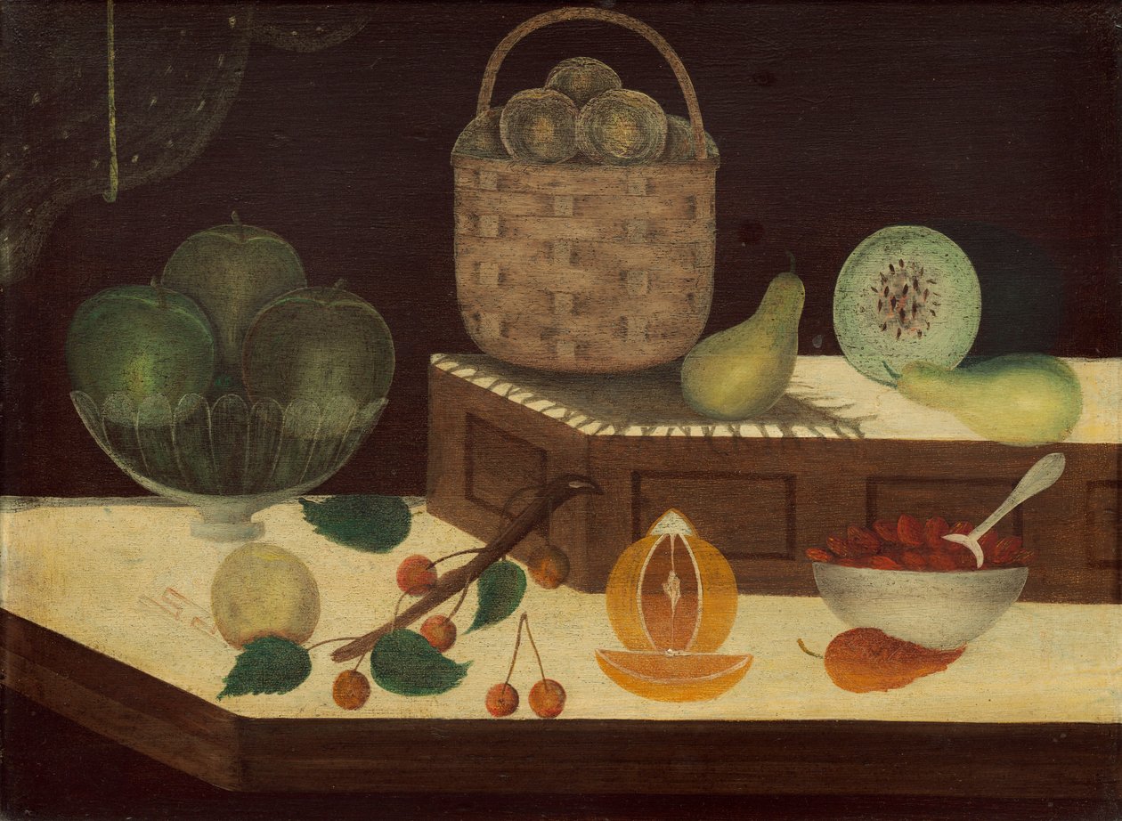 水果静物，约186580年。 作者 不明