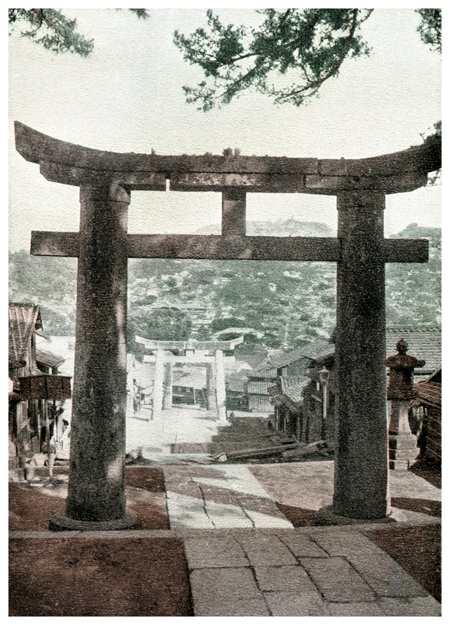 石牌坊，Su访寺，长崎，日本，1904年 作者 不明