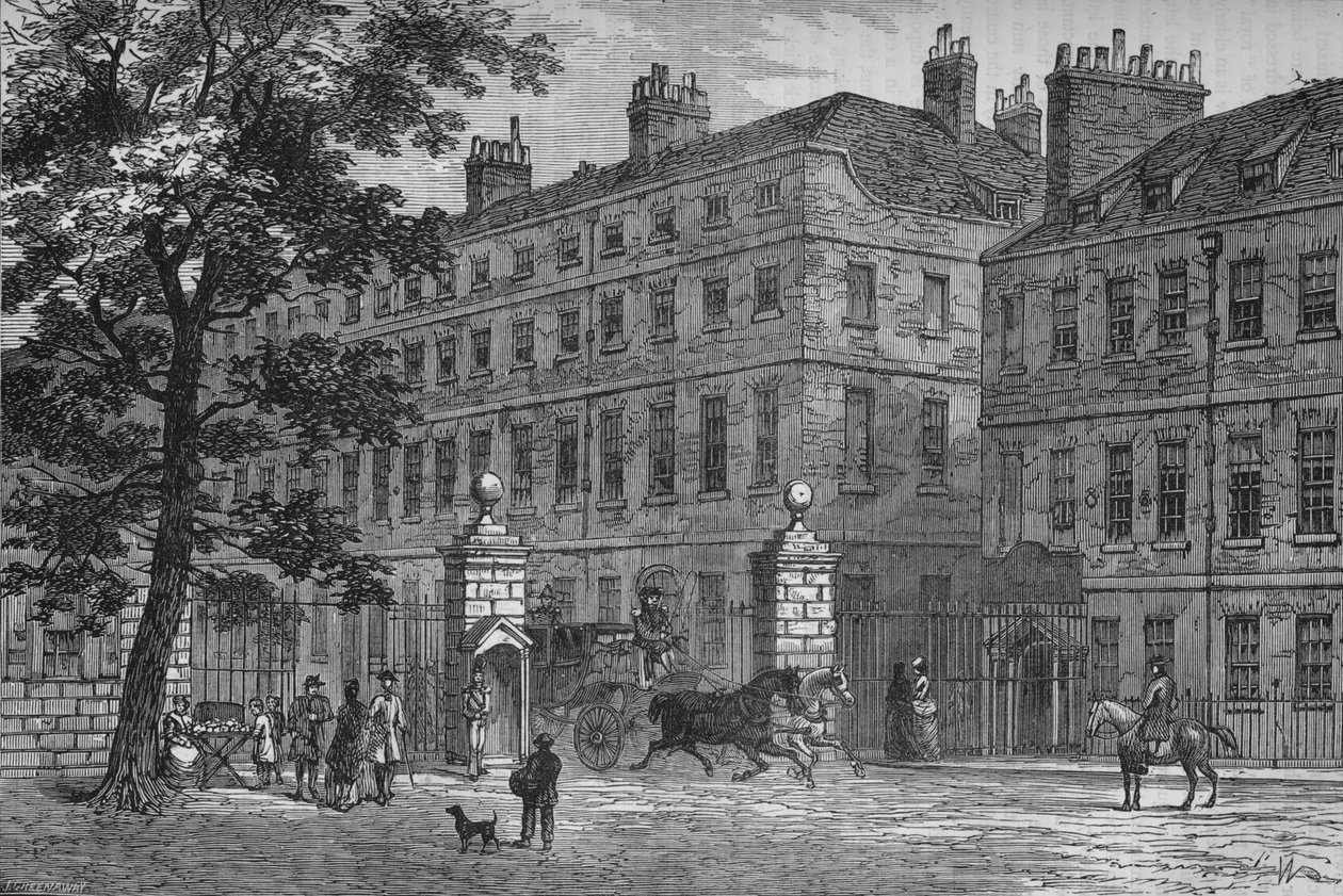 伦敦，威斯敏斯特，圣詹姆斯公园的Storeys Gate，建于1878年左右 作者 不明
