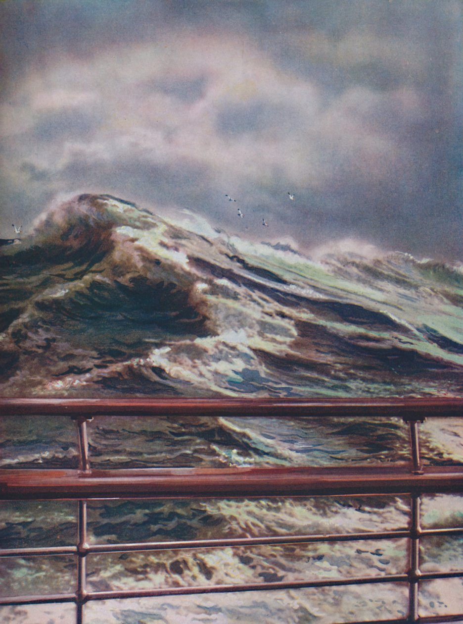 1936年，来自现代班轮的大西洋风雨如磐的海洋 作者 不明