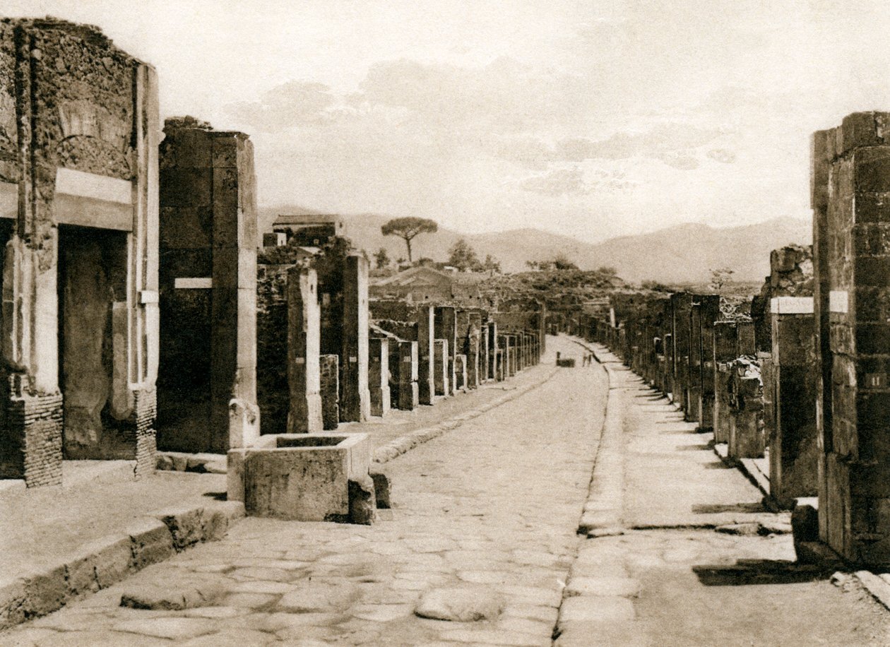 Strada dell Abbondanza，庞贝城，意大利，c1900s 作者 不明