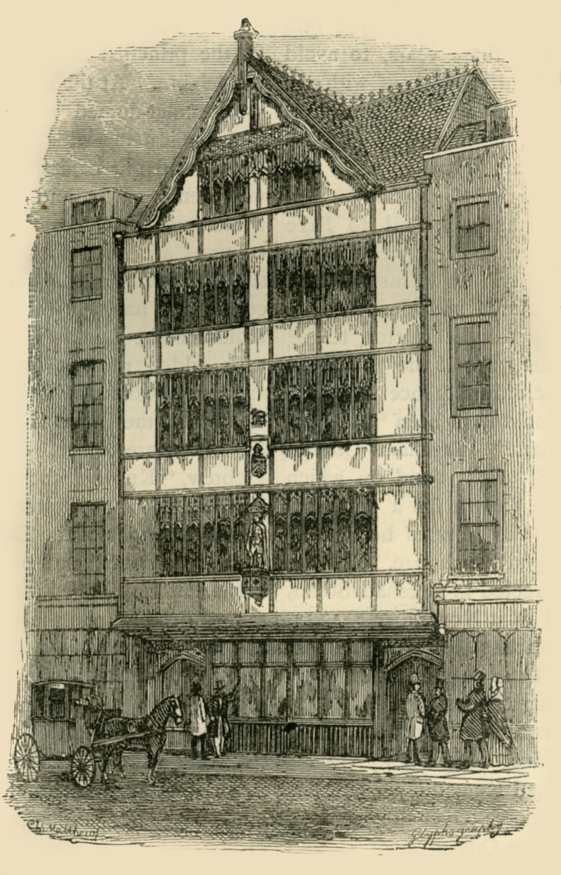 克罗斯比厅（Crosby Hall）街前，c1872。 作者 不明