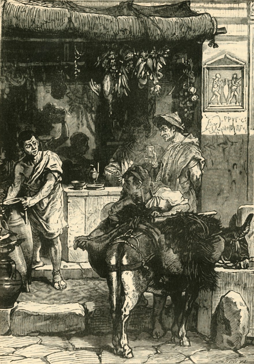 1890年，庞贝街景。 作者 不明