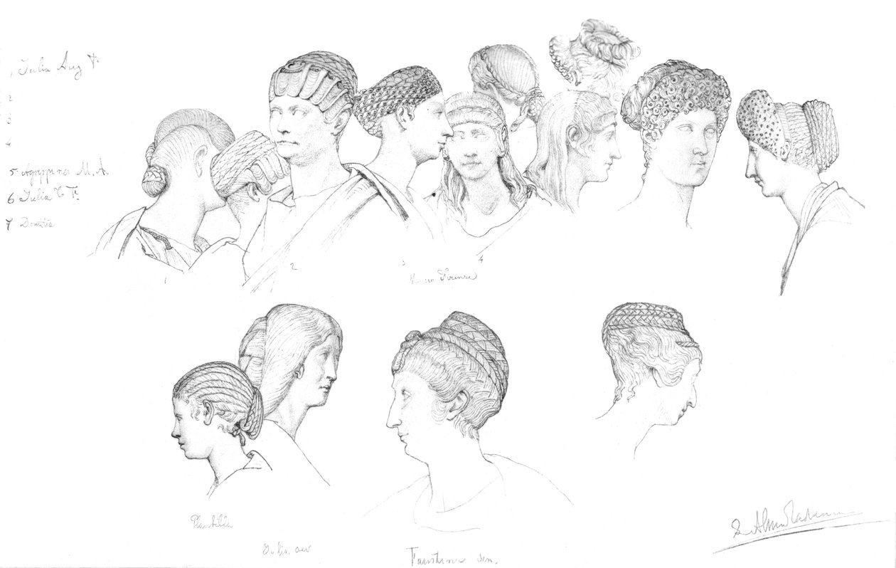佛罗伦萨乌菲齐博物馆（Uffizi Museum）中的罗马礼帽研究，c1880-1882年 作者 不明