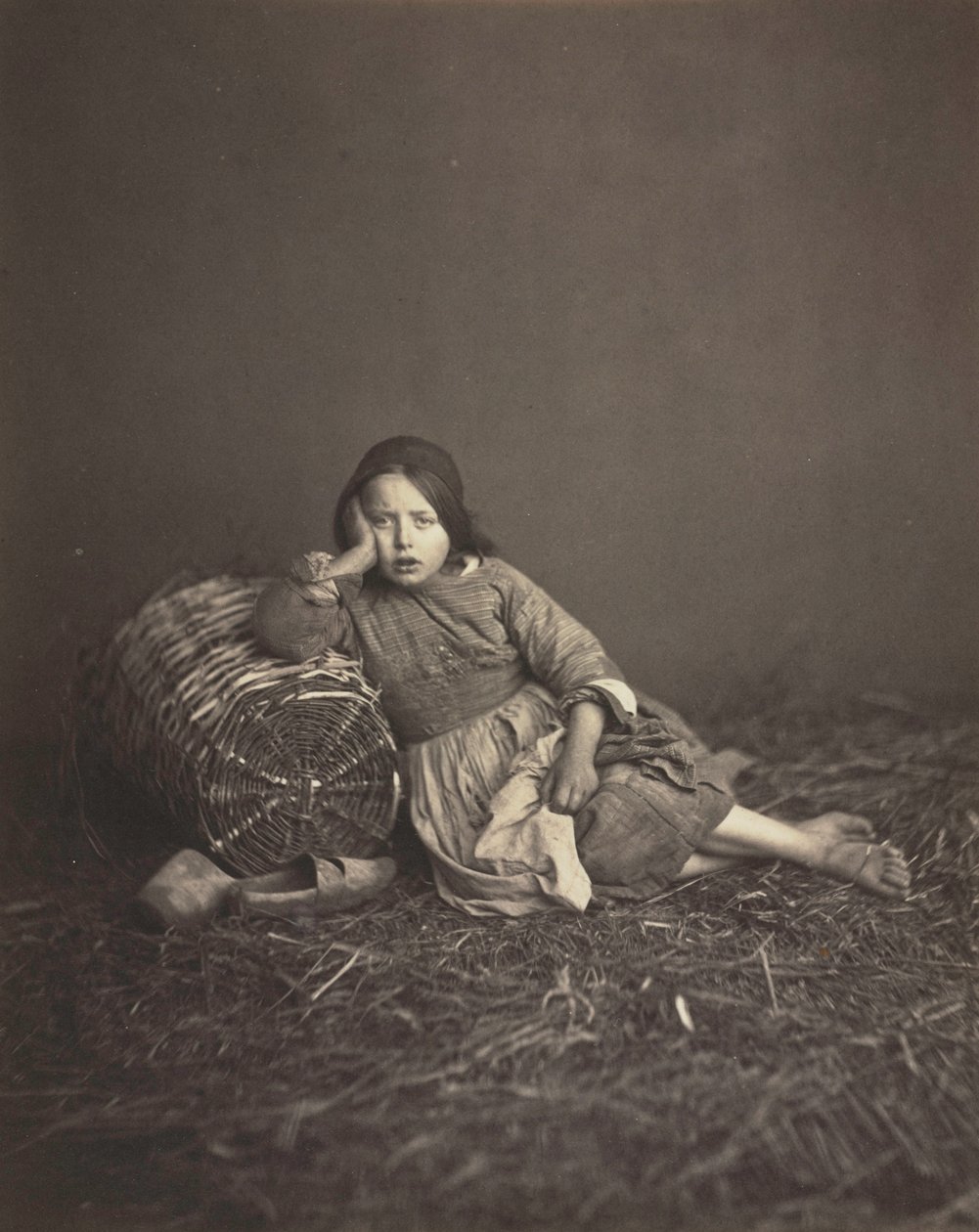 研究一个年轻的农民女孩，c。 1860年。 作者 不明
