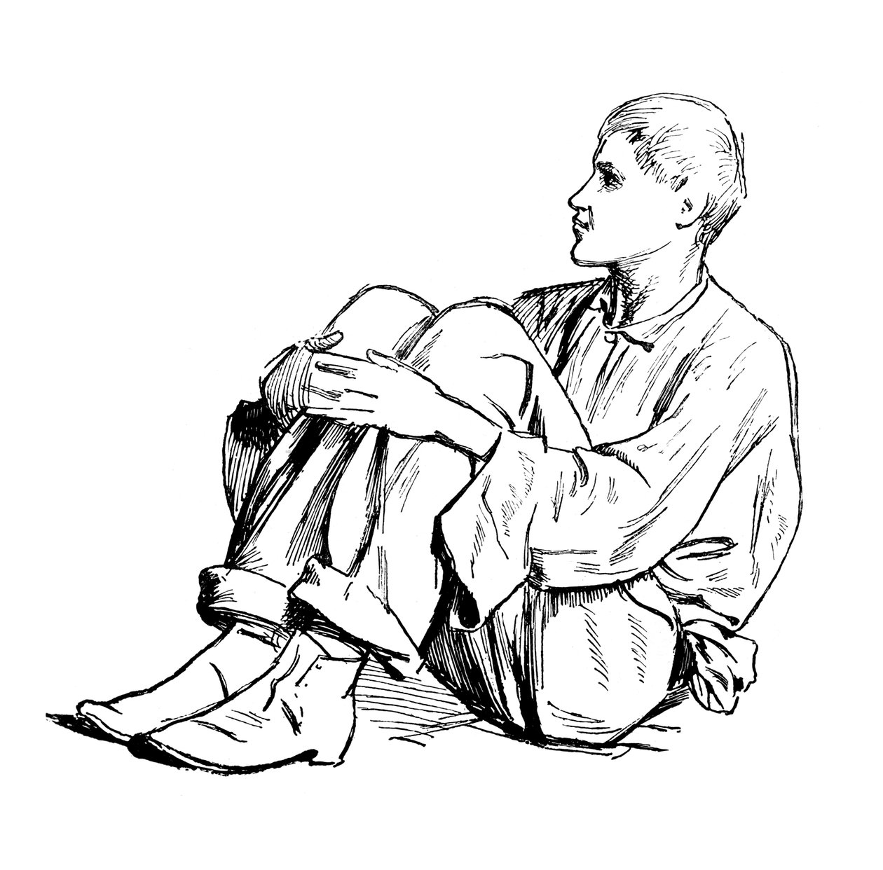 研究坐着的人，1895年 作者 不明