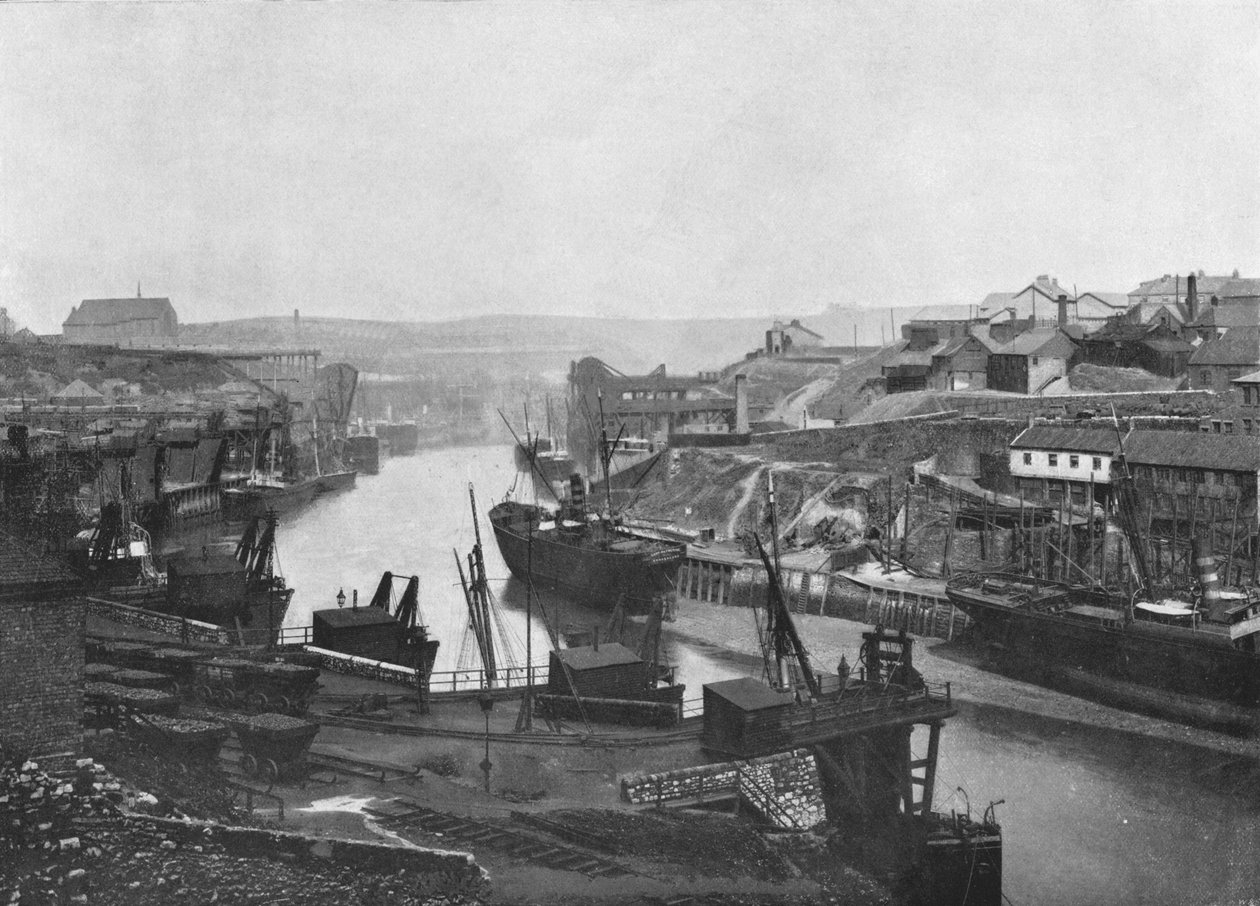 桑德兰-从桥上望河，1895年 作者 不明