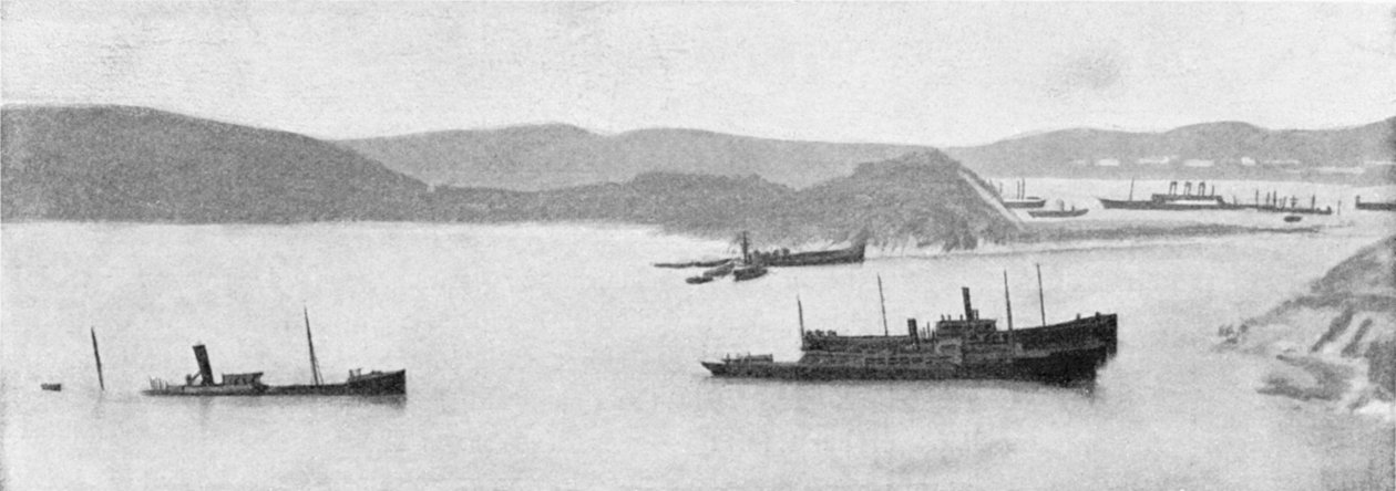 沉没的日军舰船，日俄战争，1904-5年 作者 不明