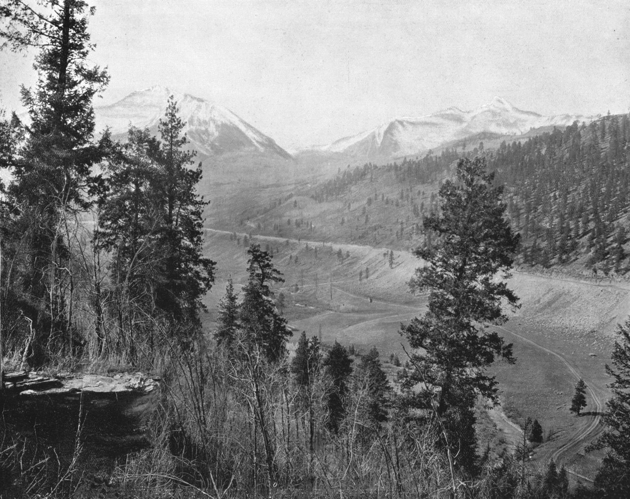 美国科罗拉多州，阳光峰和威尔逊峰，摄于1900年。 作者 不明