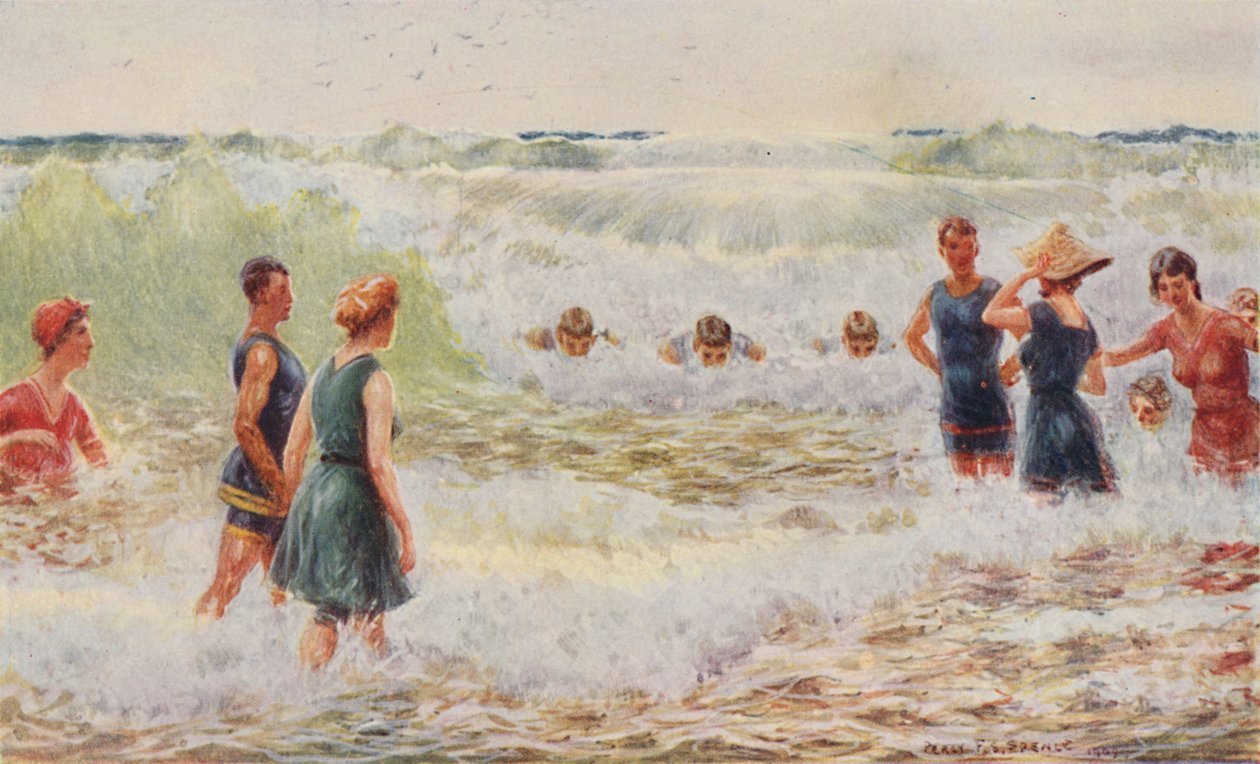 冲浪沐浴，1923年。 作者 不明