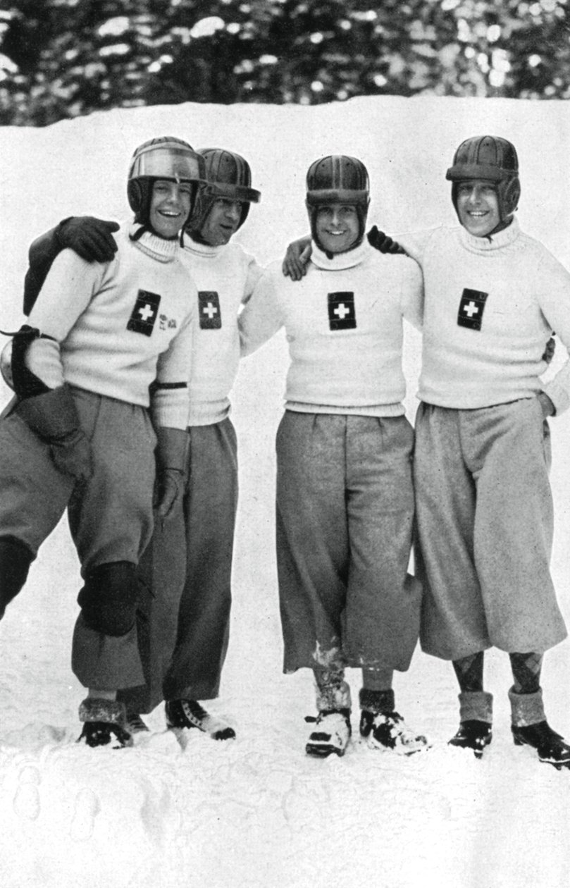 瑞士四人雪橇队，冬季奥运会，德国加米许-帕坦克辛，1936年 作者 不明