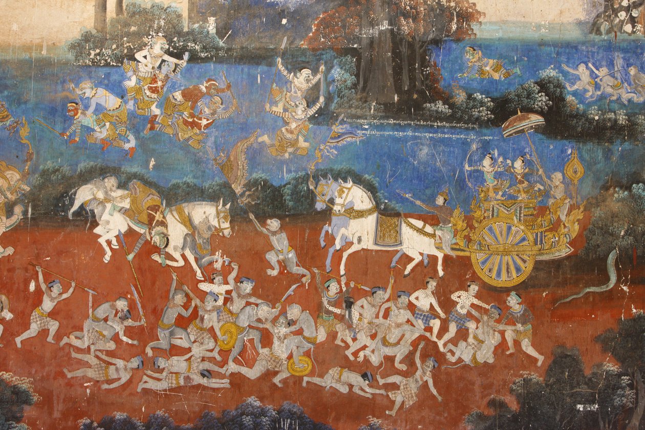 Sylver PagodaThis mural depicts scenes from the Reamker which is the Cambodian, or Khmer, version of the classic Hindu poem Ramayana, Phnom Penh, Cambodia 作者 不明