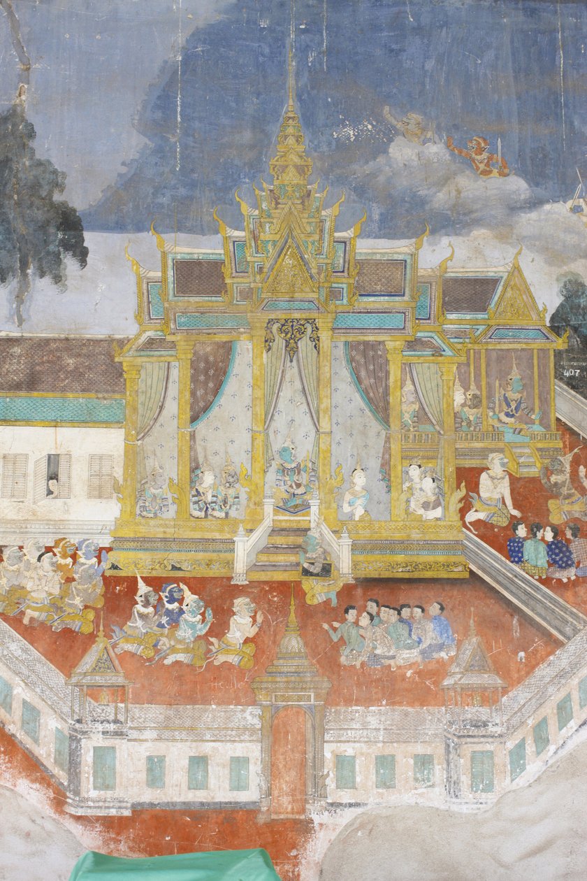 Sylver PagodaThis mural depicts scenes from the Reamker which is the Cambodian, or Khmer, version of the classic Hindu poem Ramayana, Phnom Penh, Cambodia 作者 不明