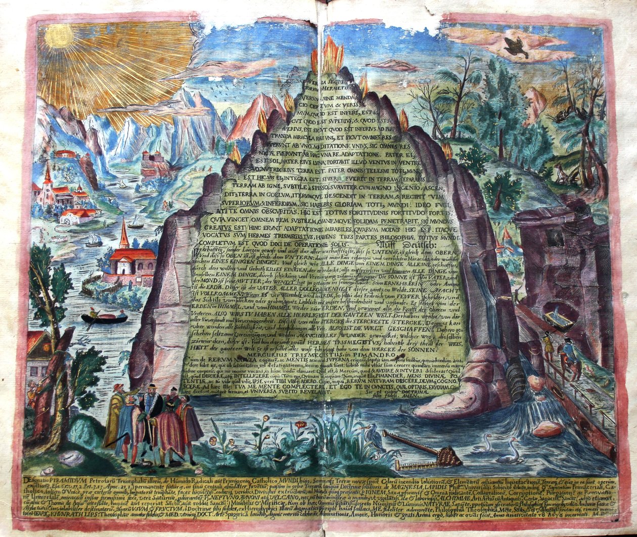 Tabula Smaragdina Hermes Trismegistus的绿宝石石板，1609年。 作者 不明