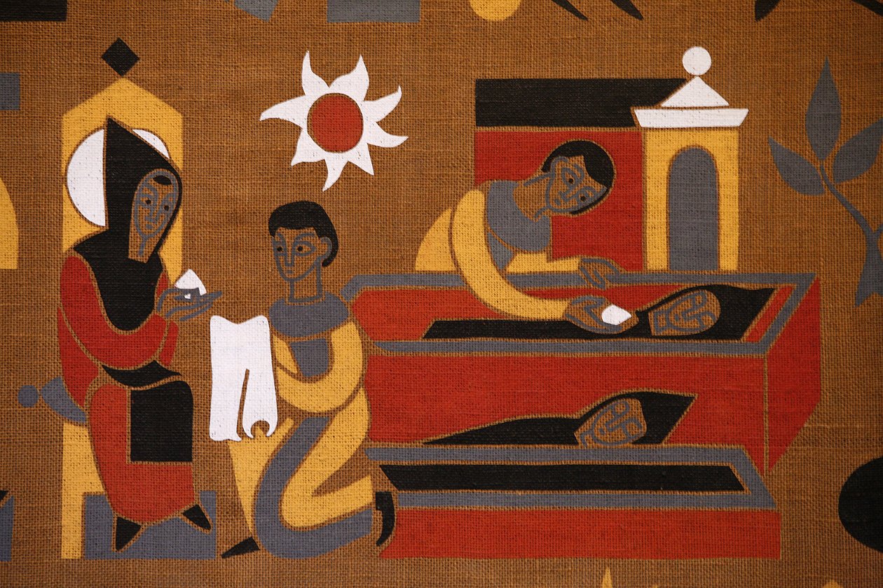 Tapestry in Saint-Pierre de Solesmes abbey : Life of Saint Benedict, Solesmes, France 作者 不明