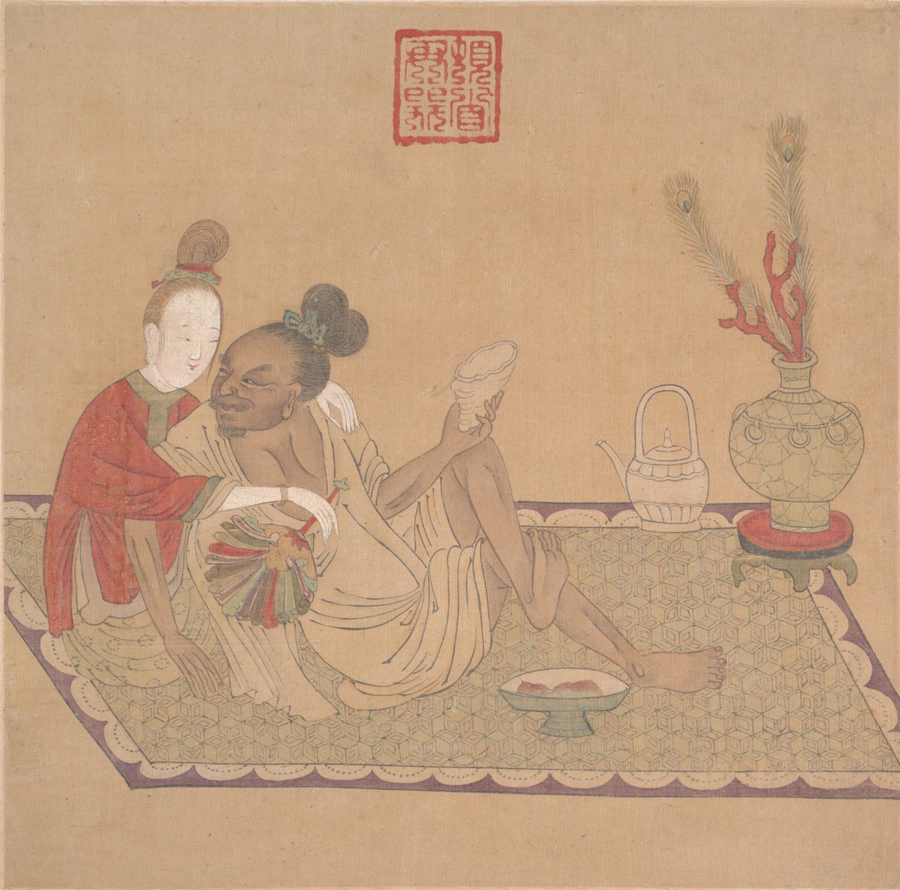 tar夫人与金发碧眼的夫人。 作者 不明