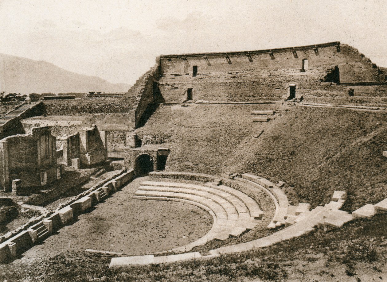 悲剧剧院，意大利庞贝城，1900年代 作者 不明