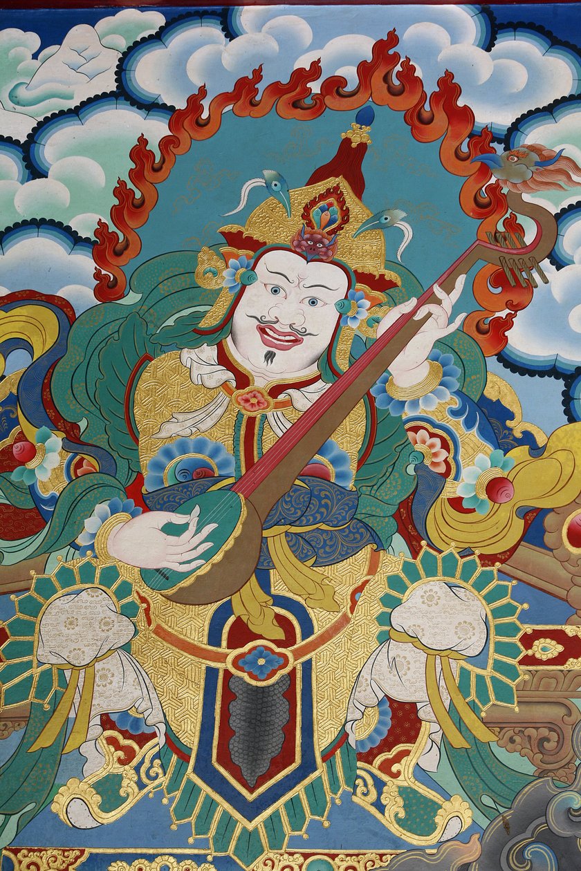 Temple guard guarding the East and spring, named Dhritarashtra. Kopan monastery, Kathmandu, Nepal 作者 不明