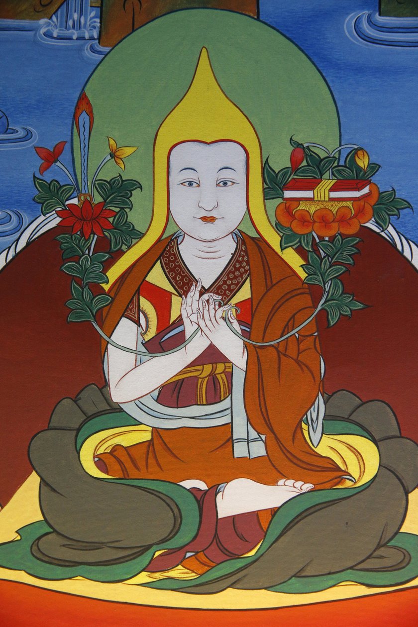 Temple of the Thousand Buddhas Dashang Kagyu Ling congregation Painting Monk praying, La Boulaye, France 作者 不明