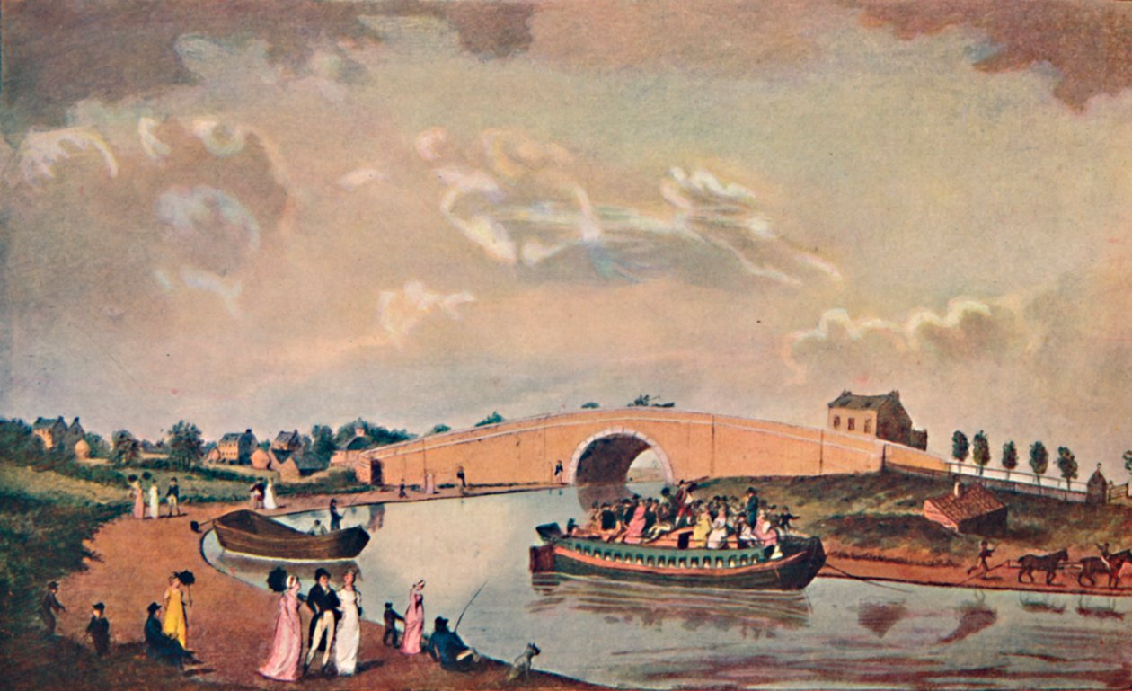 帕丁顿运河上的膳宿驳船，1801年，1904年 作者 不明