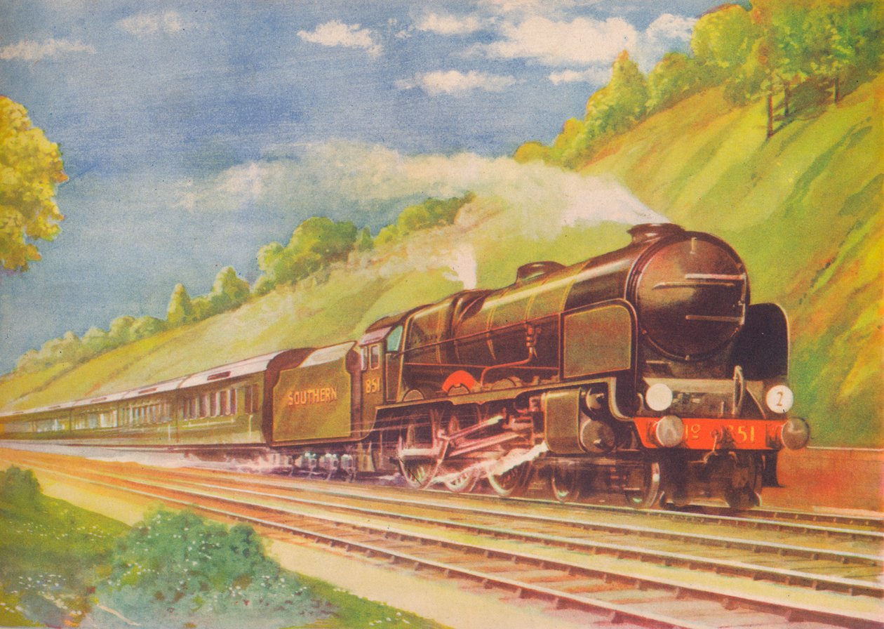 Ay大西洋海岸快线（SR），韦布里奇切特（Weybridge Cutting），1940年 作者 不明