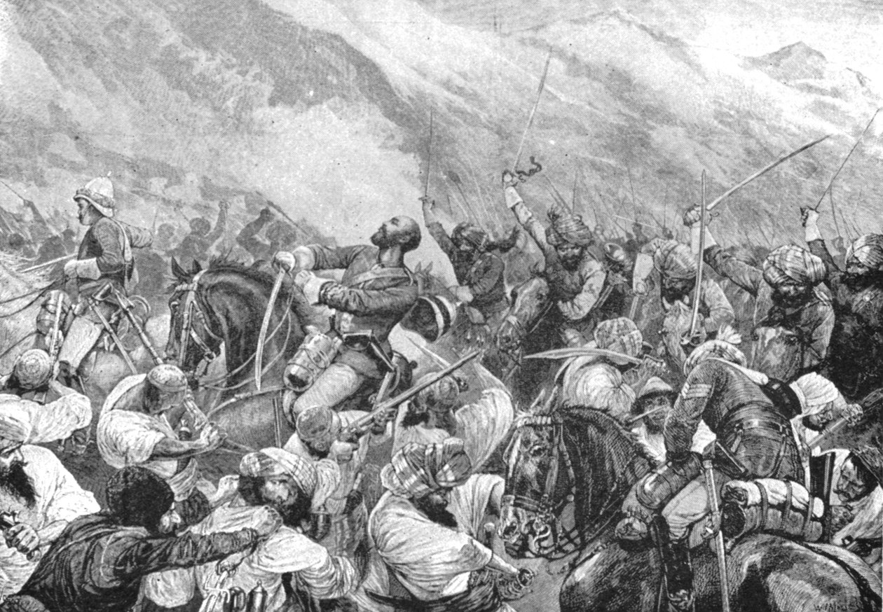 1879年的阿富汗战争：菲特哈巴德战役中Wigram Battye少校的去世，1901年。 作者 不明