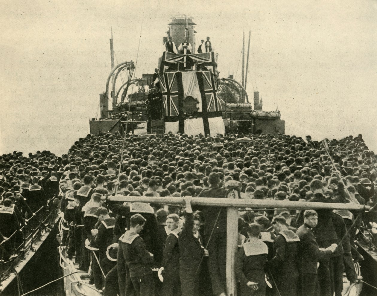 约克大主教拜访1914年第一次世界大战，1920年左右的英国皇家海军水手。 作者 不明