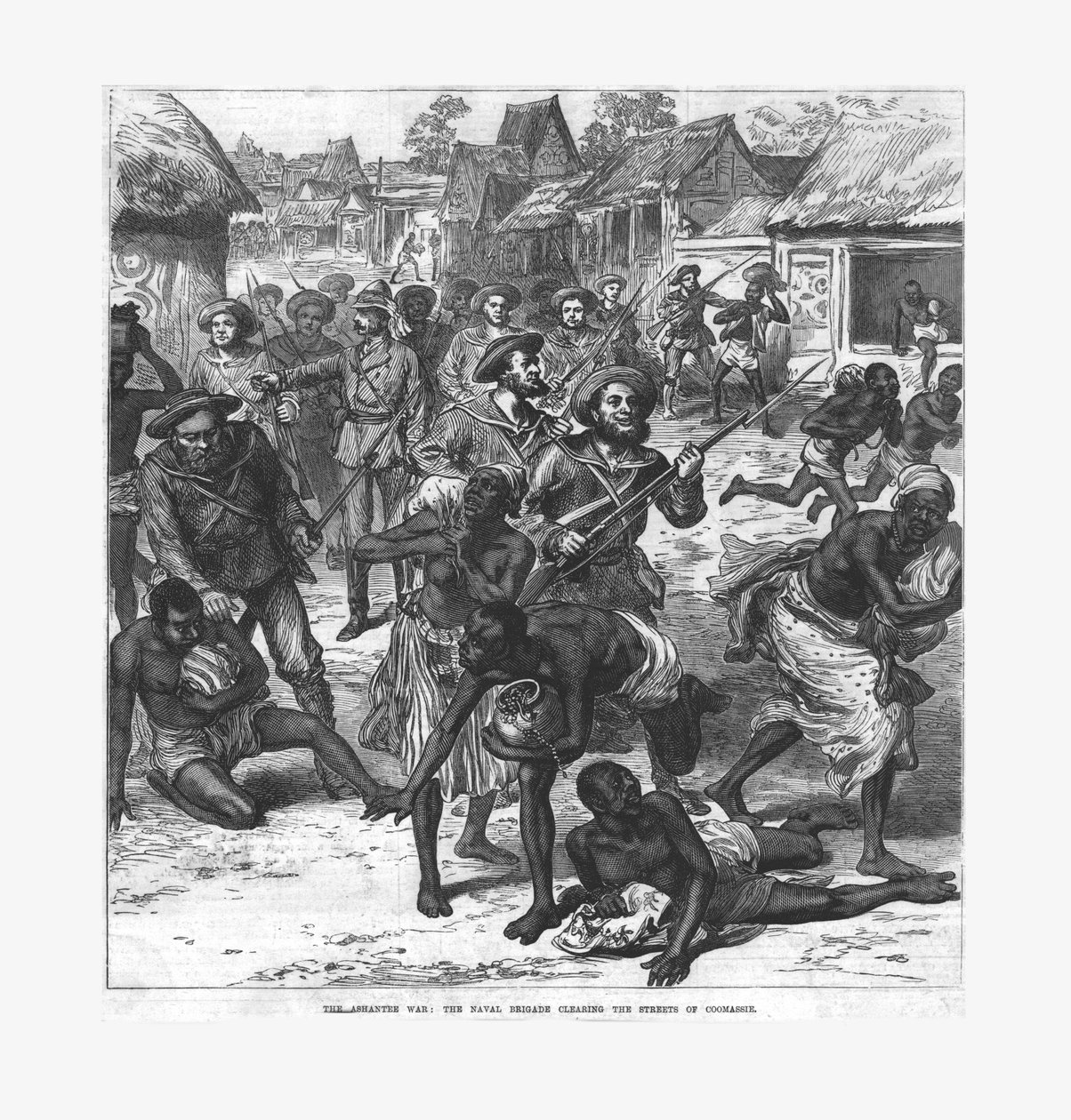 Ashantee战争：1874年，清除科马西街道的海军旅。 作者 不明