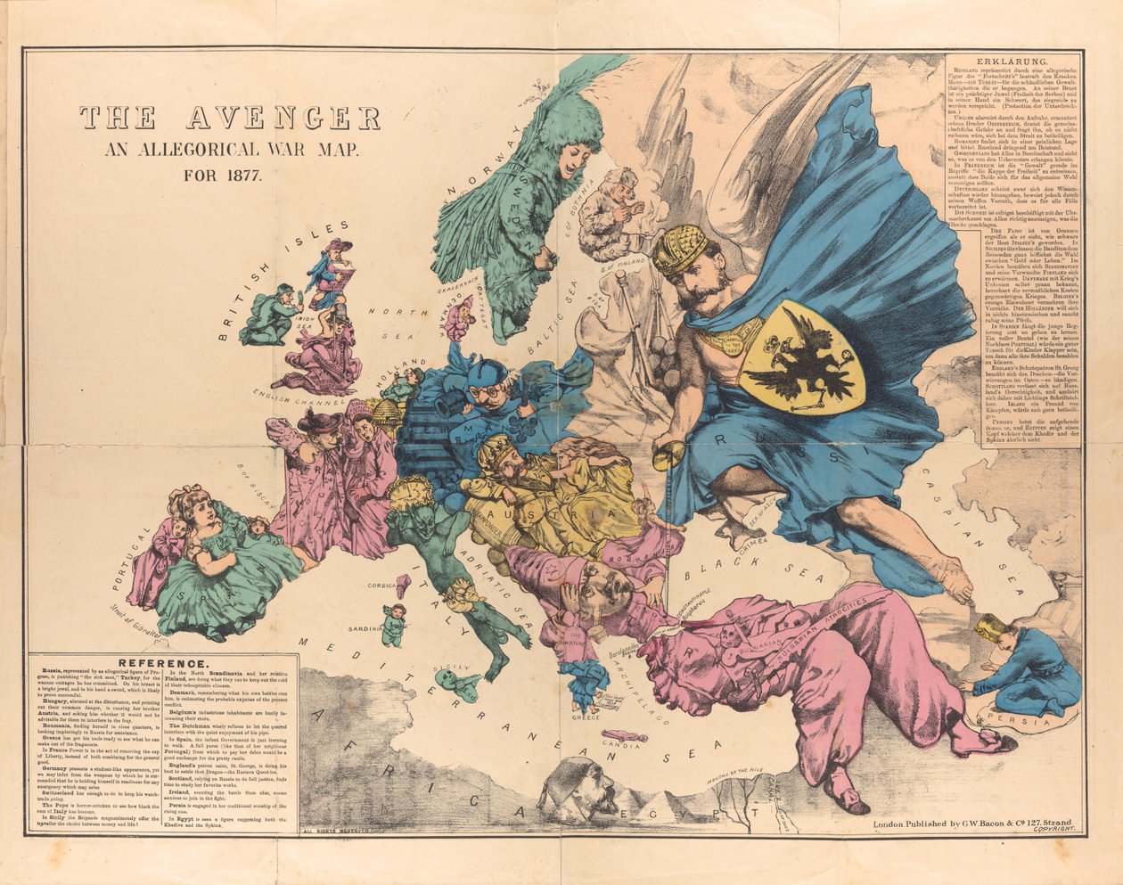 复仇者联盟：1877年的寓言战争地图，1876-1877年。 作者 不明