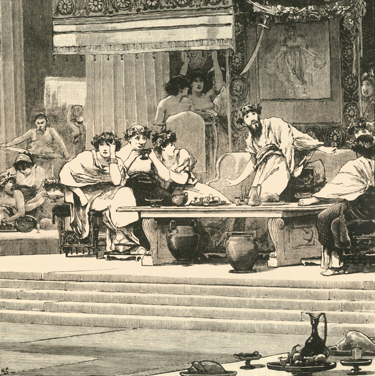 1890年达摩克利斯宴会。 作者 不明