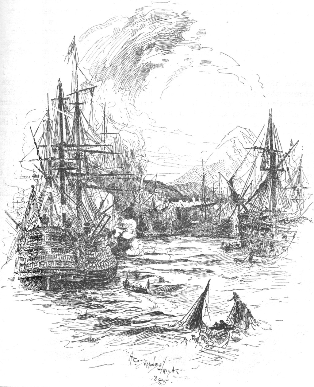 战斗持续了四个多小时，而狂暴的愤怒持续了四个小时，c1895，1902年 作者 不明