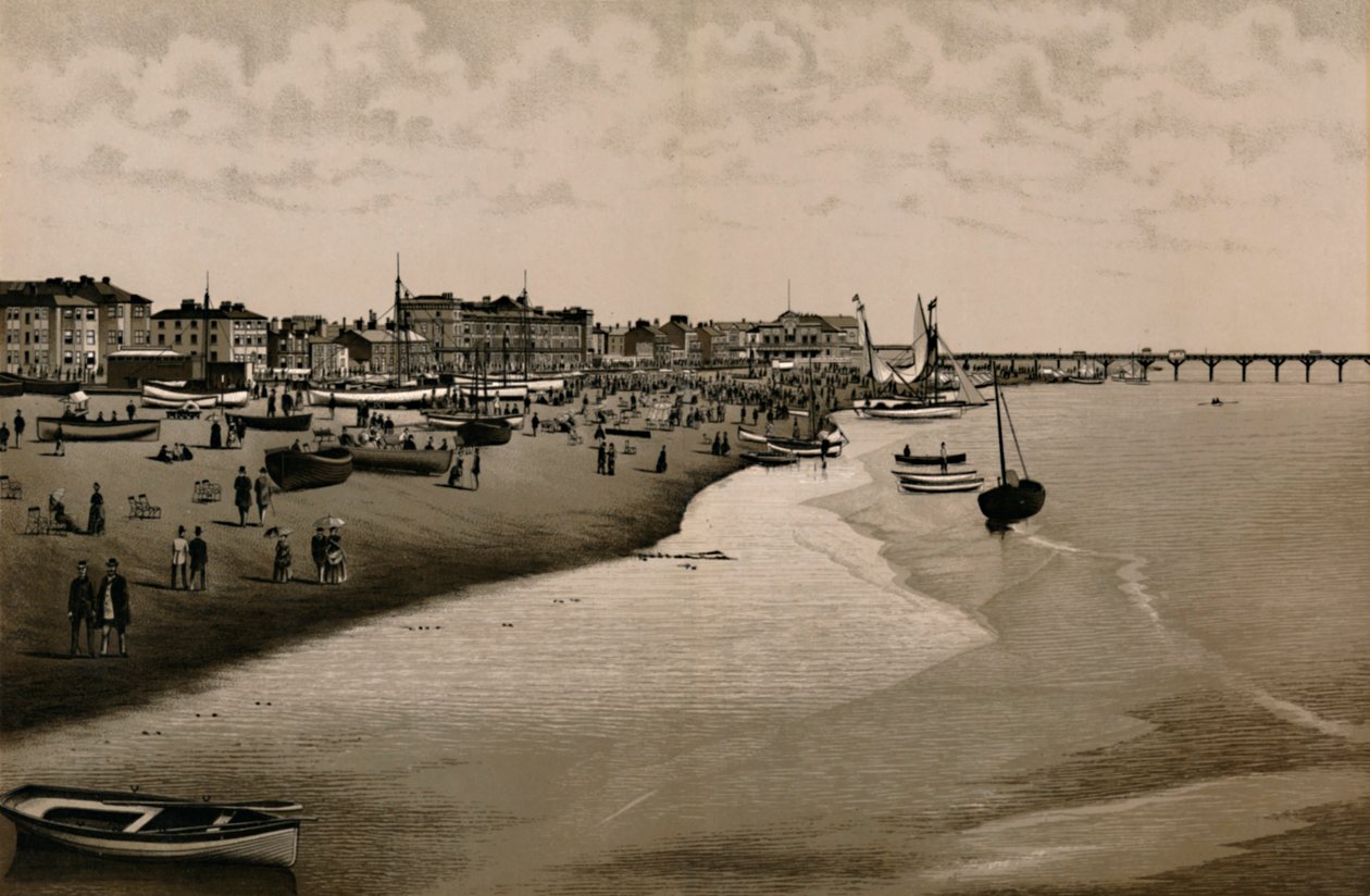 海滩，雅茅斯，约建于1880年。 作者 不明