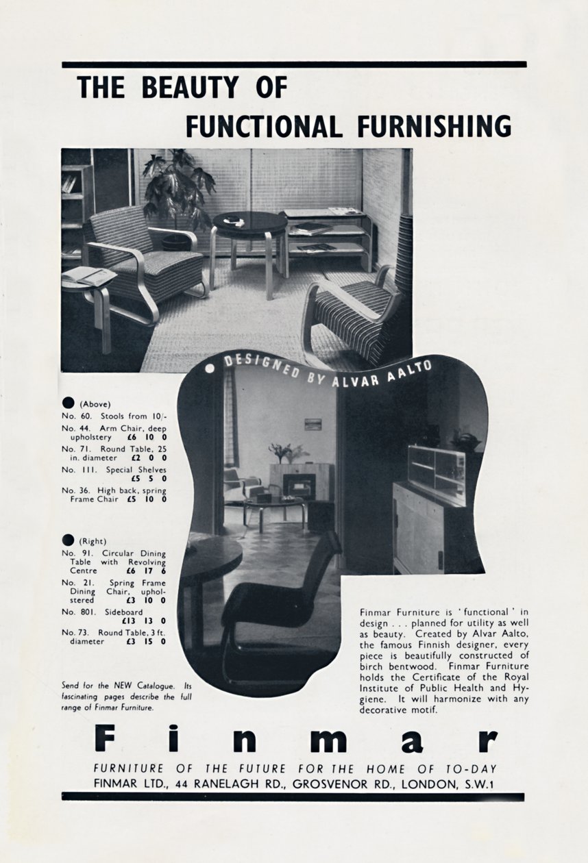 功能性家具之美-Finmar，1939年 作者 不明