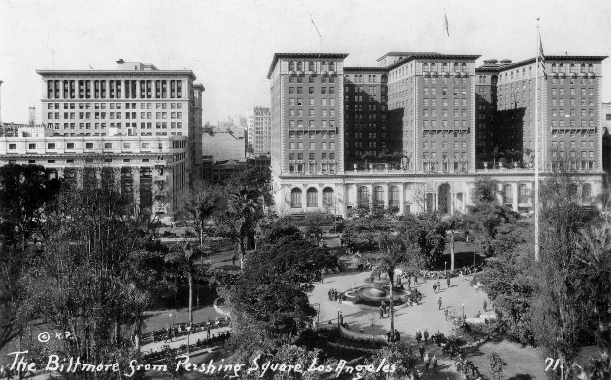 美国加利福尼亚州洛杉矶潘兴广场的比尔特莫尔，c1933 作者 不明