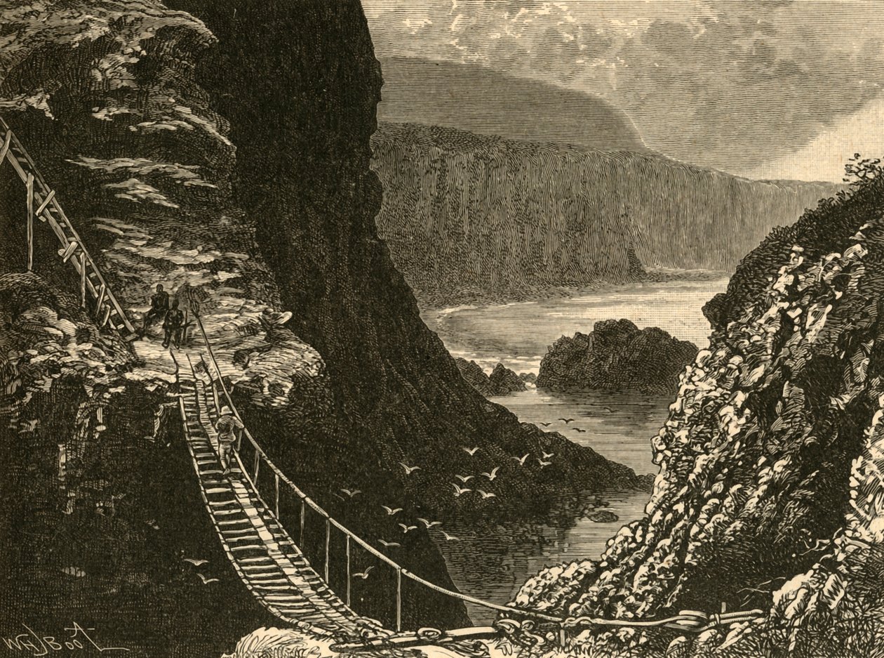桥梁，卡里克·阿·里德（Carrick-A-Rede），1898年。 作者 不明
