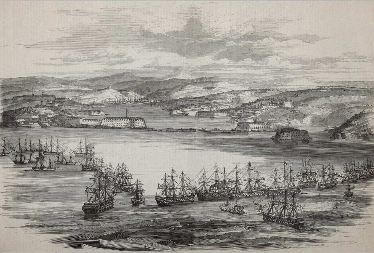 塞瓦斯托波尔的英法中队，约1855年 作者 不明