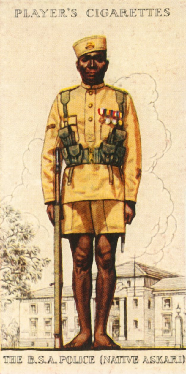 1936年，英属南非警察原住民Askari。 作者 不明