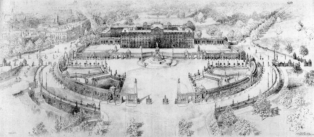 白金汉宫即将建于1910年 作者 不明