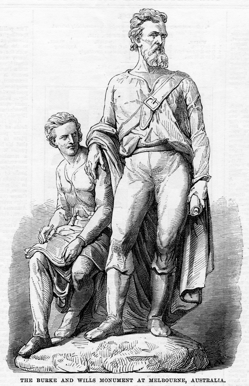 1865年，澳大利亚墨尔本的伯克与威尔斯纪念碑 作者 不明
