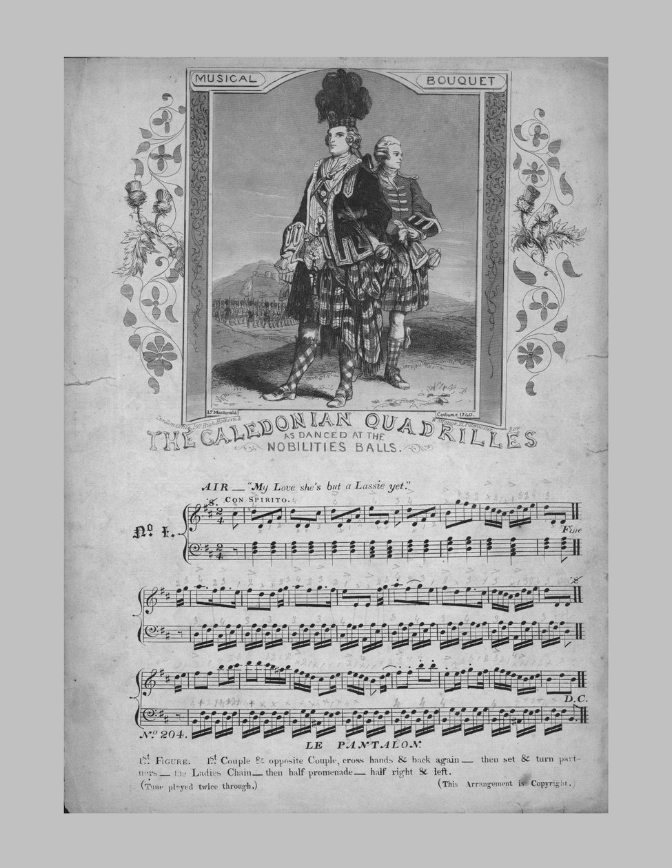 加里东四弦琴，乐谱，c1870年。 作者 不明