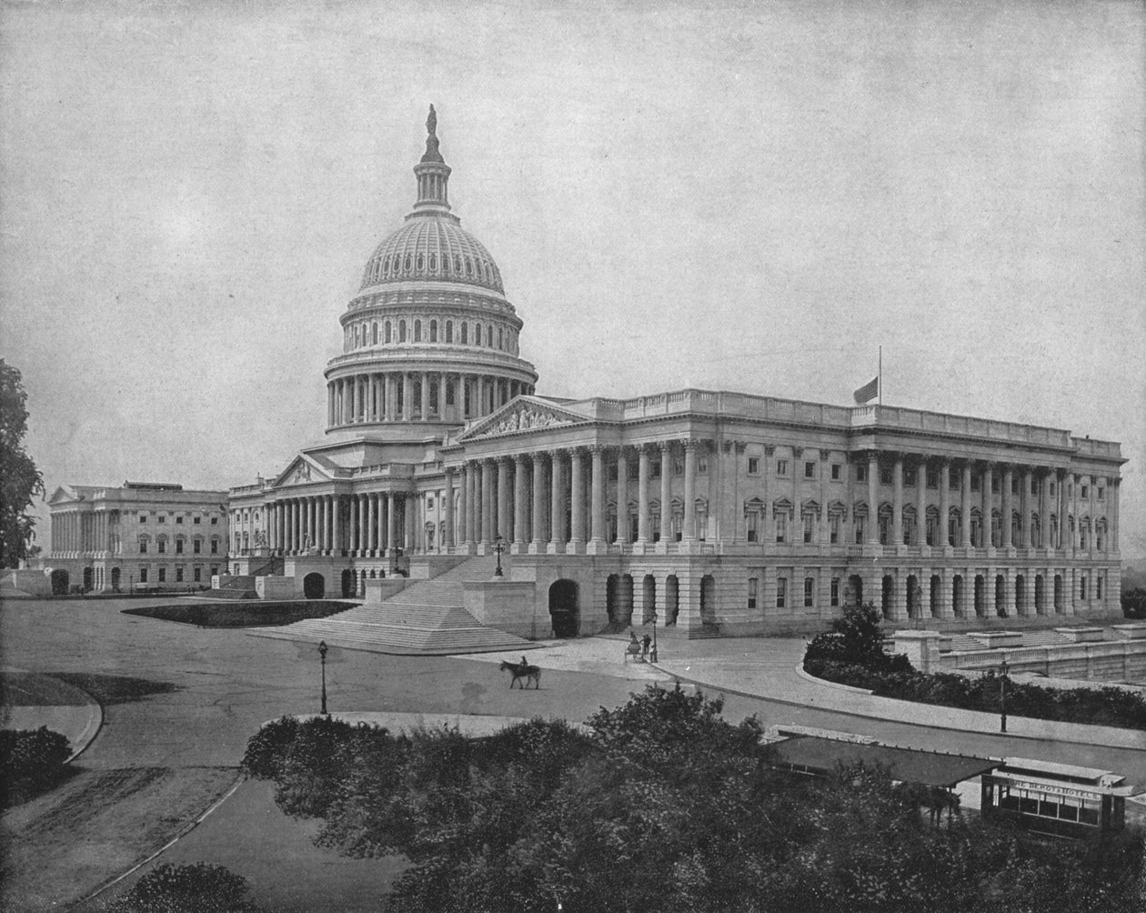 美国华盛顿特区，国会大厦，建于1900年。 作者 不明