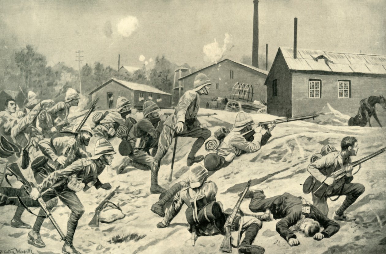 约翰内斯堡被捕：卫兵在杰米斯顿的进攻，1901年。 作者 不明