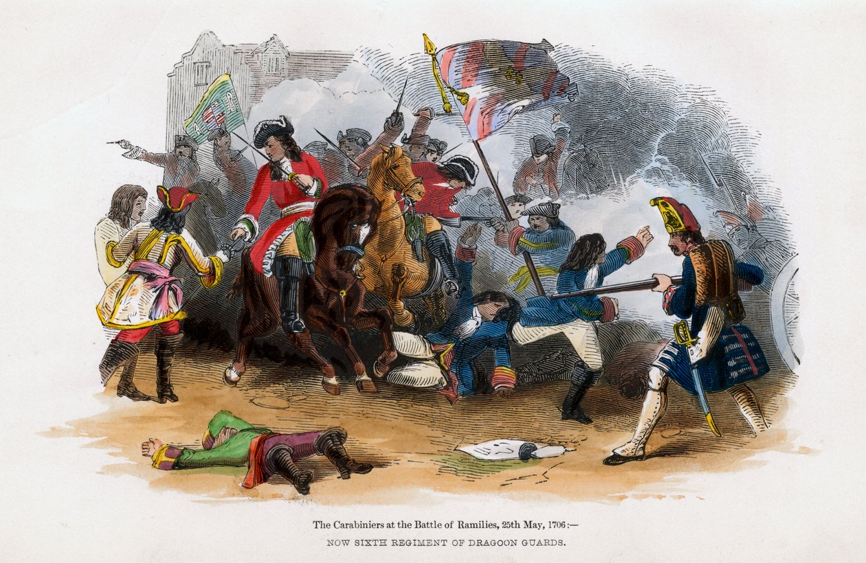 1706年5月23日，在拉米利斯战役中的骑兵 作者 不明