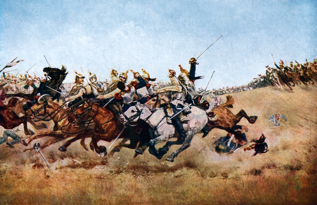 雷佐维尔的胸甲骑兵冲锋，1870年，c1920年 作者 不明