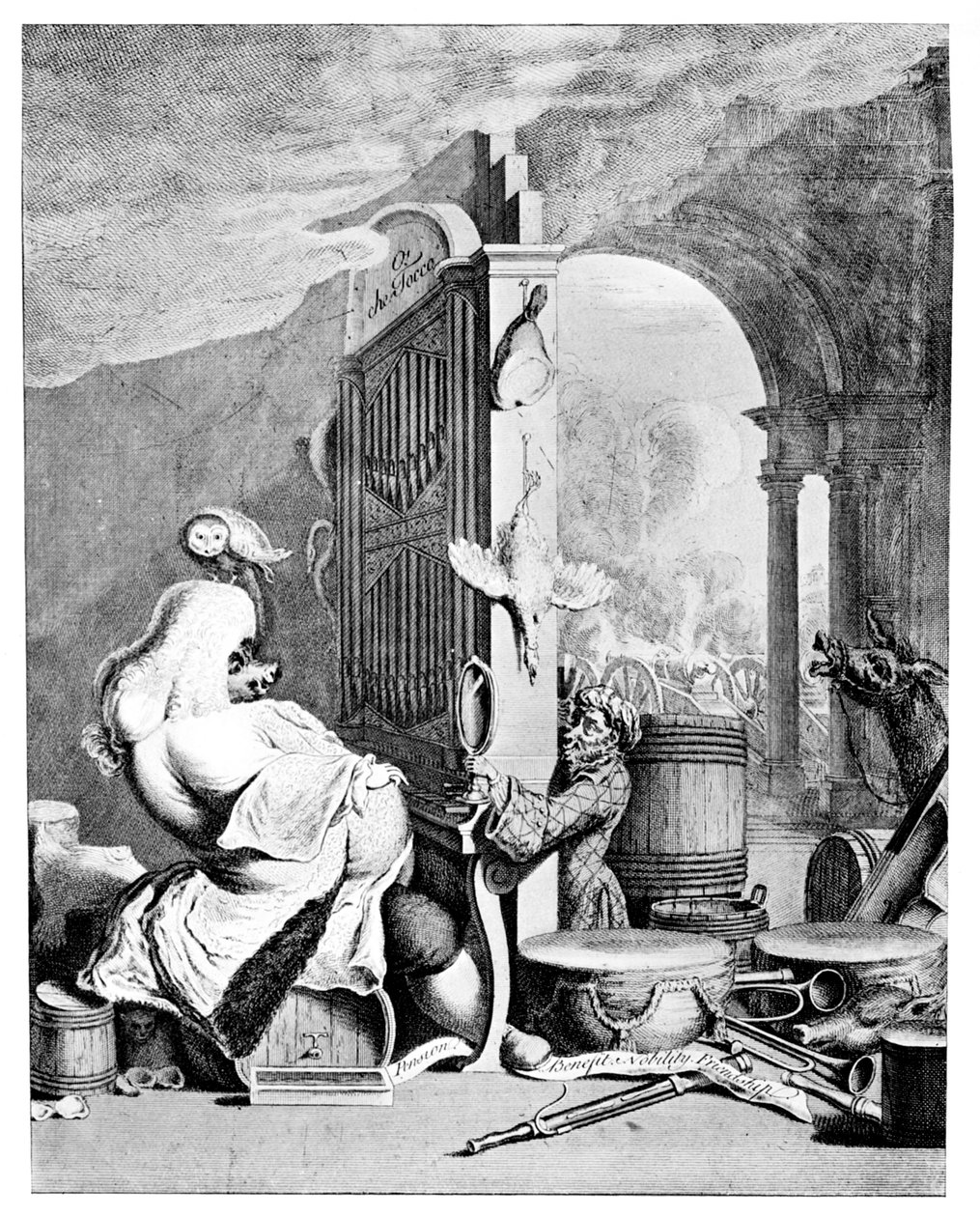 迷人的蛮族，亨德尔的讽刺画，1754年 作者 不明