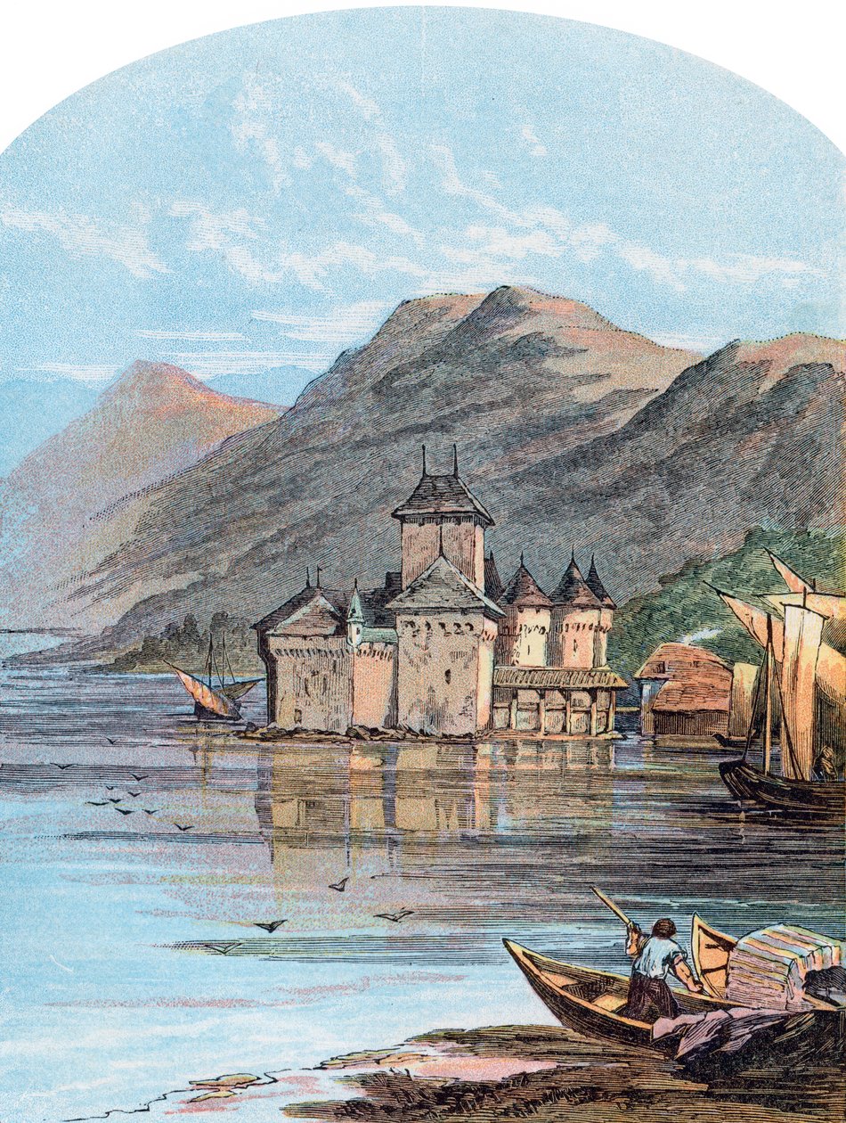 西庸城堡，瑞士日内瓦湖，1864年 作者 不明