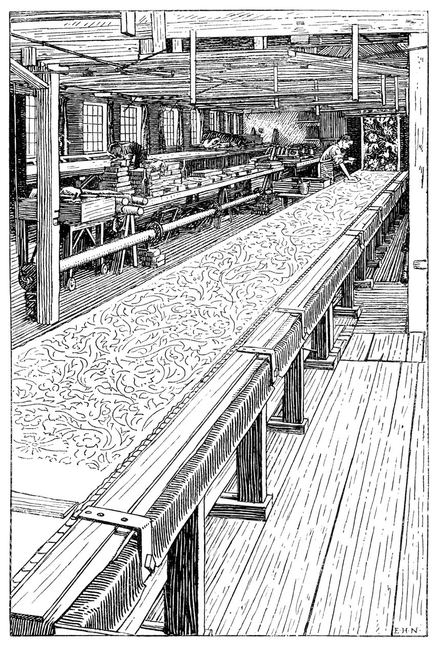 Chintz印刷室，默顿修道院磨坊，伦敦，1899年 作者 不明