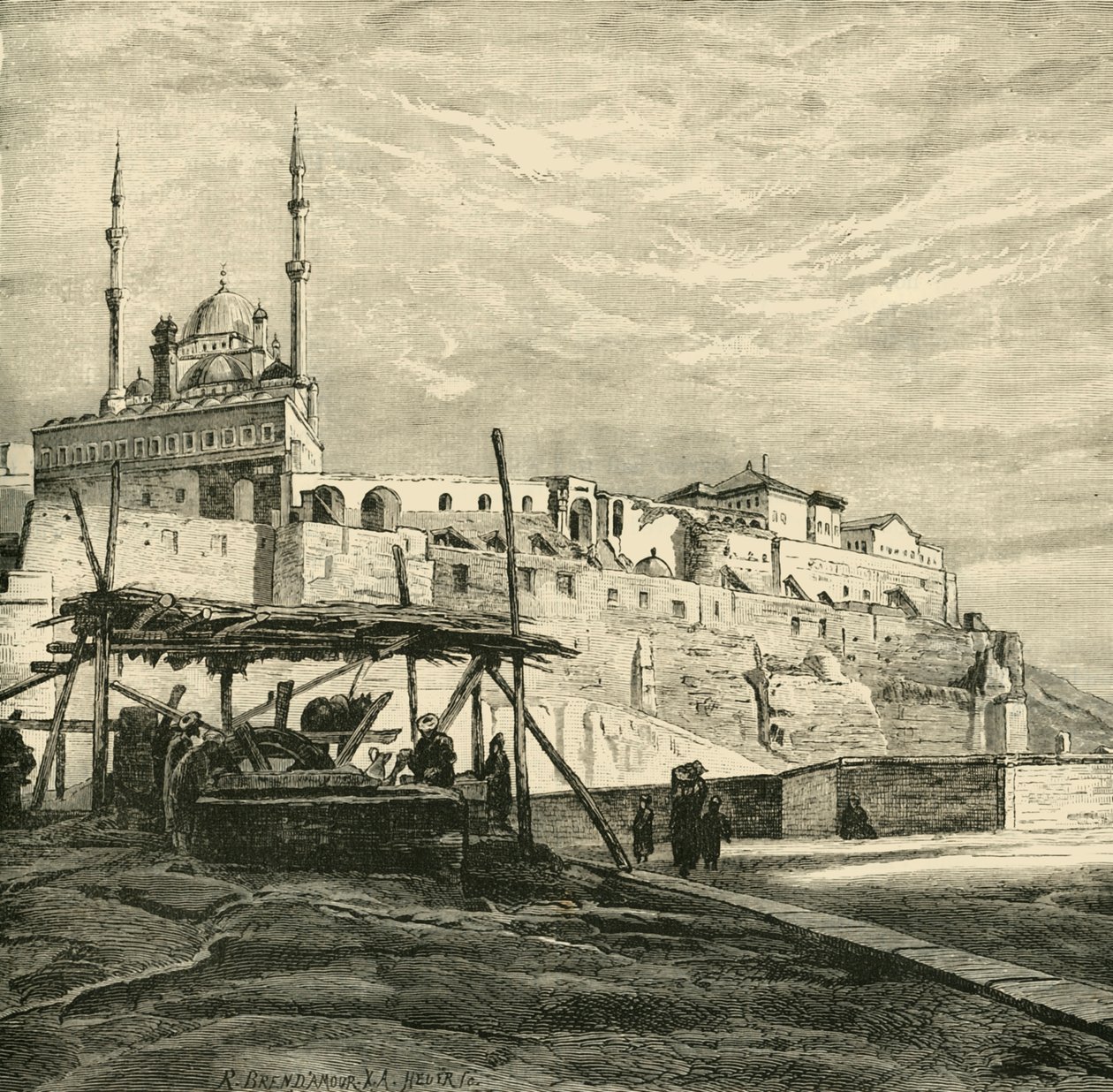 萨拉丁（Saladin）修建的开罗城堡，1890年。 作者 不明